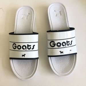 GOATS Toddler Kids The Slide white/Black Logo Slide Sandals Size 12
